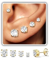 4pairs gold studs for sale  Delivered anywhere in USA 