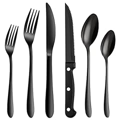 Piece black silverware for sale  Delivered anywhere in USA 