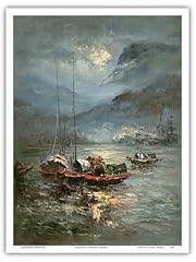 Sailboats moonlit harbor for sale  Delivered anywhere in USA 