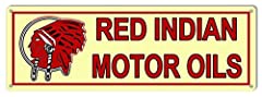 Red Indian Motor Oil Sign Vintage Retro Garage Art, used for sale  Delivered anywhere in Canada