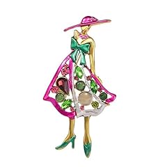 Rhinestone lady brooch for sale  Delivered anywhere in USA 
