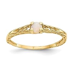 14k Yellow Gold 3mm Opal Birthstone Baby Band Ring for sale  Delivered anywhere in Canada