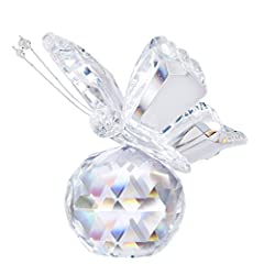 H&D Crystal Flying Butterfly with Crystal Ball Base, used for sale  Delivered anywhere in USA 