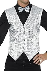 Silver sequin waistcoat for sale  Delivered anywhere in UK