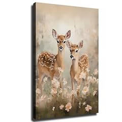 Vintage fawn painting for sale  Delivered anywhere in USA 
