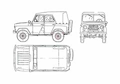 Photo blueprint uaz for sale  Delivered anywhere in UK