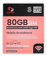 Three 80gb data for sale  Delivered anywhere in UK