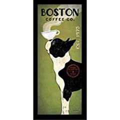 Framed Boston Terrier Coffee Co Panel Ryan Fowler Vintage for sale  Delivered anywhere in Canada