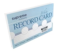 Record cards white for sale  Delivered anywhere in UK