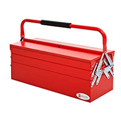 DURHAND Metal Tool Box 3 Tier 5 Tray Professional Portable for sale  Delivered anywhere in UK