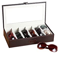 Used, Glasses Organizer Leather Transparent 7 Slots Sunglasses for sale  Delivered anywhere in USA 