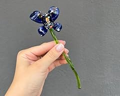 Blue glass flower for sale  Delivered anywhere in USA 