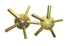 Brass Clock Winding Key (2 pcs 5 Prong Even/ODD Key for sale  Delivered anywhere in Canada