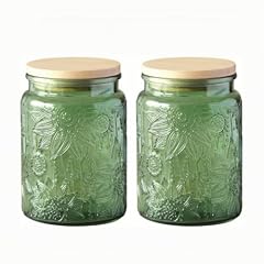 Green glass canisters for sale  Delivered anywhere in USA 
