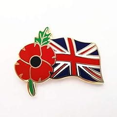 Used, 2022 Union Jack Flag Red Poppy Remembrance Day Enamel for sale  Delivered anywhere in UK