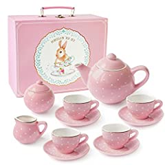 Jewelkeeper Porcelain Tea Set for Little Girls, Pink for sale  Delivered anywhere in USA 
