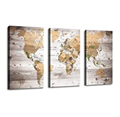 Canvas Wall Art World Map Poster Vintage Photos Painting for sale  Delivered anywhere in Canada