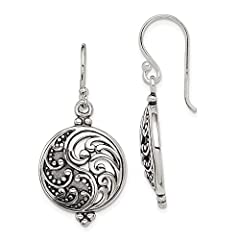 925 Sterling Silver Antique Filigree Yin Yang Drop for sale  Delivered anywhere in Canada