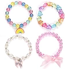 4pcs Elegant Girls Colourful Bracelets, Toddler Rainbow for sale  Delivered anywhere in UK