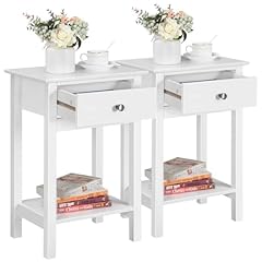 Yaheetech white bedside for sale  Delivered anywhere in UK