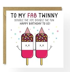 Birthday card twin for sale  Delivered anywhere in UK