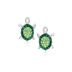 Green Crystal Baby Sea Turtle Earring Set, Never Rust, used for sale  Delivered anywhere in UK