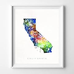 California watercolor map for sale  Delivered anywhere in USA 