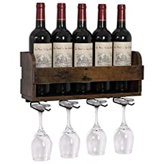 Used, OROPY Wall Mounted Wood 5 Bottles Wine Rack with 4 for sale  Delivered anywhere in UK