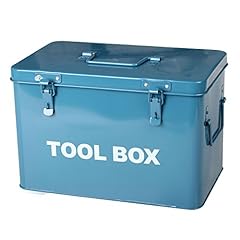 Simpa® Blue Metal Toolbox Retro Vintage Style Single for sale  Delivered anywhere in UK