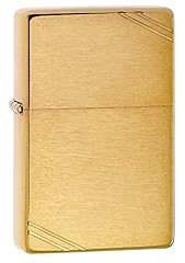 Zippo Vintage Brushed Brass with Slashes Pocket Lighter for sale  Delivered anywhere in USA 