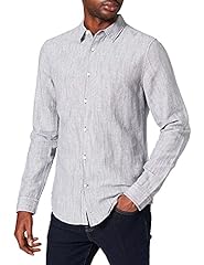 Superdry Men's Cotton Linen Ls Shirt, Black Stripe, for sale  Delivered anywhere in UK
