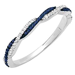 Dazzlingrock Collection Round Blue Sapphire & White, used for sale  Delivered anywhere in USA 