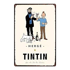 Métal étain Signe Tintin Plaque métallique Signe étain d'occasion  Livré partout en France