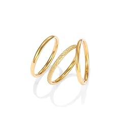 3pcs gold stacking for sale  Delivered anywhere in USA 