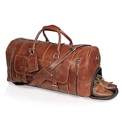 Duffle leather travel for sale  Delivered anywhere in USA 