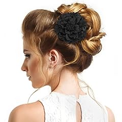 Black flower hair for sale  Delivered anywhere in UK