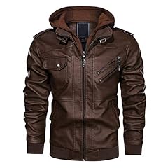 CRYSULLY Men's Fashion Casual Outwear Faux Leather for sale  Delivered anywhere in USA 