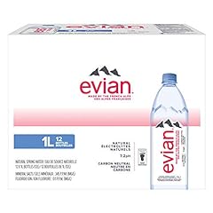 evian natural spring water, 1 L Bottles, 12 Pack, used for sale  Delivered anywhere in Canada