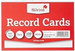 Silvine Record Cards 152x102 mm Plain Pack of 100 - for sale  Delivered anywhere in Ireland