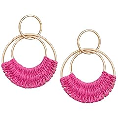 Raffia hoop earrings for sale  Delivered anywhere in USA 