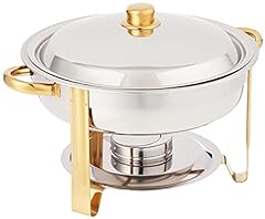 Winco Winware 4 Quart Round Stainless Steel Gold Accented for sale  Delivered anywhere in Canada