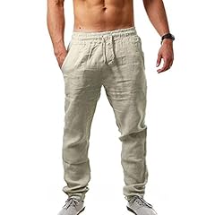 Men linen trousers for sale  Delivered anywhere in UK