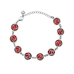 Glasgow Rose Round Fine Enamel Bracelet (Red), used for sale  Delivered anywhere in UK