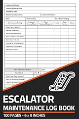 Escalator maintenance log for sale  Delivered anywhere in UK