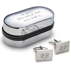 Personalised cufflinks chrome for sale  Delivered anywhere in UK