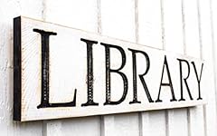 Library sign carved for sale  Delivered anywhere in USA 