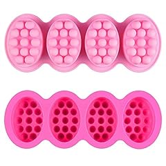 Used, Silicone Soap Mold, 4 Cavity Oval Massage Soap Mould for sale  Delivered anywhere in UK