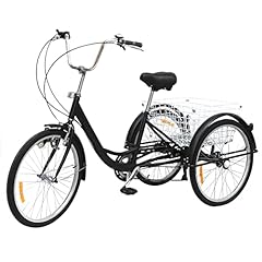 MINUS ONE Triciclo para adultos adultos triciclo bicicleta con 3 ruedas, bicicleta para personas mayores, 24 pulgadas, 6 marchas Shimano con luz (negro con luz) segunda mano  Se entrega en toda España 