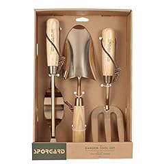 Sporgard Garden Tool Set, 3 Piece Heavy Duty Gardening Kit Includes Hand Trowel, Weeder and Fork with Ash Wood Handle and Antique Bronze Metal Head, Nice Garden Gift for sale  Delivered anywhere in Canada