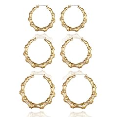 Bamboo hoop earrings for sale  Delivered anywhere in USA 